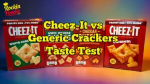 Cheez-It vs generic cheese crackers taste test comparing original and white cheddar