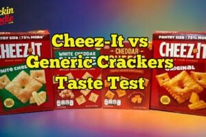Cheez-It vs generic cheese crackers taste test comparing original and white cheddar