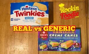 Hostess Twinkies vs generic cream cakes comparison showing side by side snack cakes