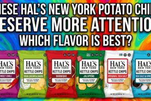 Six Hal's Potato Chip flavors lined up for a taste test and ranking.