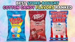 Charms Fluffy Stuff, Stars & Stripes Swirlz, and Dr. Pepper Cotton Candy compared in a store-bought cotton candy taste test.