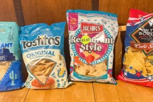 Four popular restaurant style tortilla chip brands ranked from worst to best during a RockinFoodie taste test